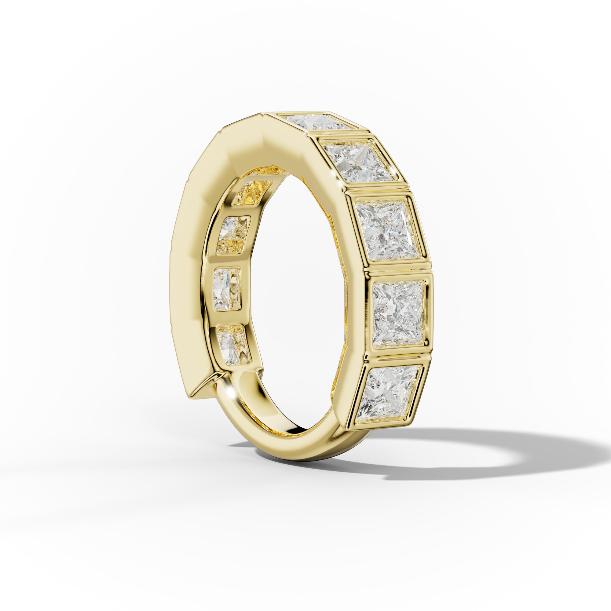 4.0 Carat Bezel Set Princess Cut Diamond Anniversary Band